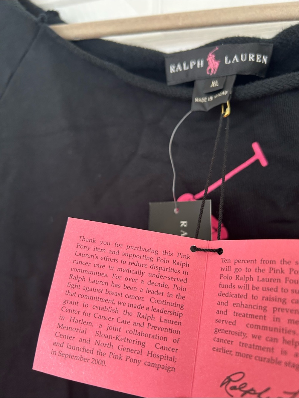 Ralph Lauren Black Label Vintage Pink Pony Off Shoulder Sweatshirt - Picture 6 of 11